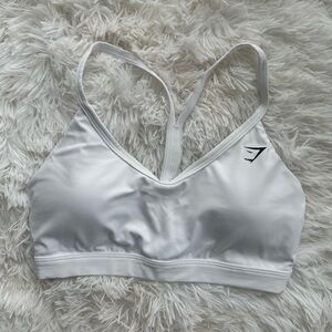 Gymshark V Neck Training Sports Bra - White